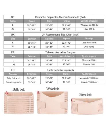 3-in-1 Postpartum Support Belt for Women | Abdominal Belt for After Birth & C-Section Recovery - Beige, Size L - Buy Online on SooperMarket.com
