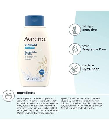 Aveeno Skin Relief Fragrance-Free Body Wash - 12 oz | Soothing & Hydrating - Buy Online on SooperMarket.com