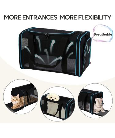 Zbrivier Soft Cat & Dog Carrier - Airline Approved, TSA Approved, Locking Zipper - Medium Black - Buy Online on SooperMarket.com
