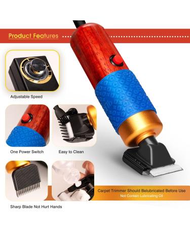Electric Carpet Trimmer: Low Noise, Adjustable Speed, 200W Multifunctional Tool for Handmade Rug Cleaning and Tufting - Buy Online on SooperMarket.com