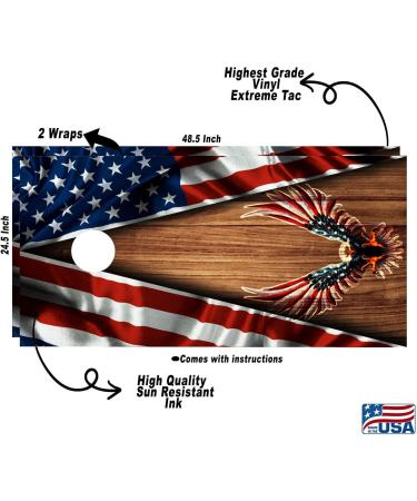 American Eagle Beer Pong Toss Cornhole Board Wraps - Set of 2 | Cornhole Decals for Boards | Cornhole Skins (Wraps Only) - Buy Online on SooperMarket.com
