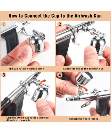 Uouteo 166TH Airbrush Trigger Gun with 0.3mm Needles, 7CC & 10CC Cup for Painting - Airbrush Kit - Buy Online on SooperMarket.com