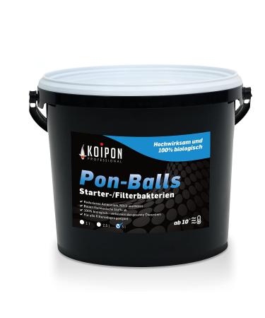 Koipon Pon Balls 5L Filterstartter |Nitrificing bacteria & microorganisms |Pond starter |Pond bacteria for pond maintenance from garden pond fish pond swimming pond |Filter bacteria gel balls 5 L