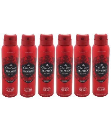 Old Spice Re-Fresh Body Spray Swagger 3.75 oz (Pack of 6)