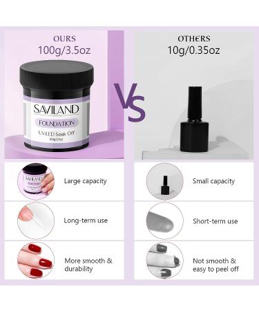 SAVILAND 3.5OZ Base Nail Coat - Gel Foundation for Gel Polish | Clear UV LED Soak Off | Professional Quality for Home Manicure - Buy Online on SooperMarket.com