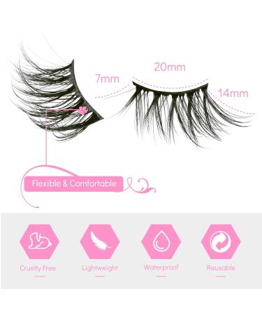 MilyBest Half Lashes: 10 Pairs Short Faux Mink Cat Eye 3D False Eyelashes for Sweet Date | Natural Look, Wispy & Fluffy Soft | 7-14MM - Buy Online on SooperMarket.com