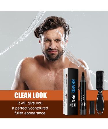 Waterproof Beard Filling Pen for Men - Black | Long Lasting Coverage | Natural Look | Beard Pencil Filler Kit - Buy Online on SooperMarket.com