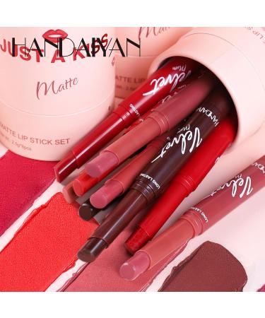 8 Colors Matte Lipstick Set - Long-lasting Moisturizing Lip Balm Makeup Kit for Women & Girls | International Shipping - Buy Online on SooperMarket.com