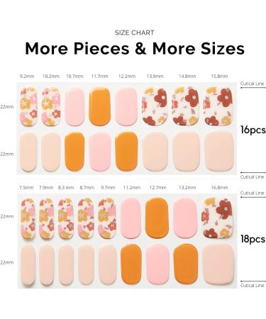 NAILOG Semi Cured Gel Nail Strips 34 pcs Salon-Quality Gel Nail Stickers Long Lasting Nail Wraps for Women with Soft Gel Finish Christmas New Year Design Waltz of The Flowers - Buy Online on SooperMarket.com