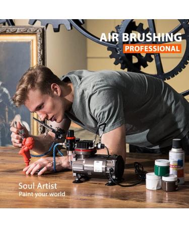 VIVOHOME 110-120V Professional Airbrushing Paint System with Compressor and 3 Kits - Black - Buy Online on SooperMarket.com