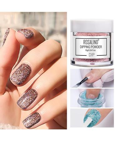 Roseflower Dipping Powder Nails Kit - 6 Color Nude DIY Manicure Starter Set with Base & Top Coat - Perfect for Home Nail Salon - Buy Online on SooperMarket.com
