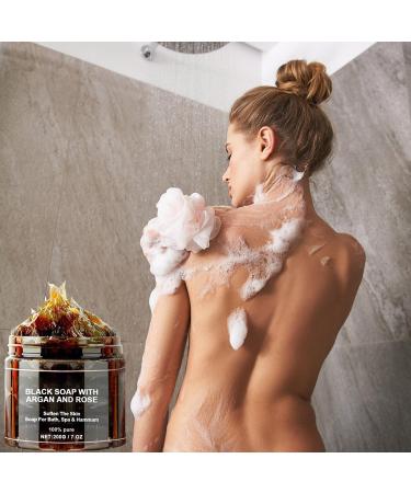 Buy Morocco Black Soap with Argan & Rose | Zawina Beldi Body Scrub | Natural Exfoliating Moroccan Black Soap - Buy Online on SooperMarket.com