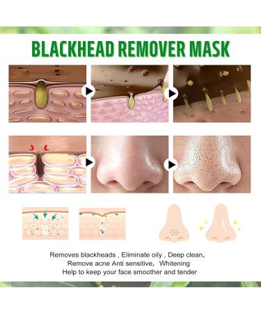 TBeautfave Peel Off Face Masks Green Tea Deep Cleanse Mask Whitehead Remover Mask Nose Pore Strips Acne Removing Purifying Deep Cleansing Pore Pores Shrinking Moisturising - Buy Online on SooperMarket.com