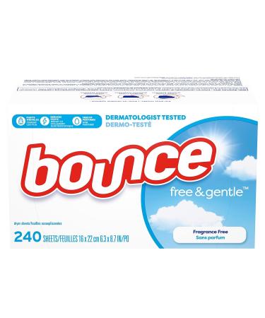 Bounce Free and Gentle Fabric Softener Dryer Sheet 240 count per pack - 6 per case.