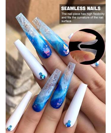 EBANKU 120 PCS Clear Dual Nail Forms - Acrylic Stiletto Nail Extension Tools | Salon-Quality Nails Design - Buy Online on SooperMarket.com