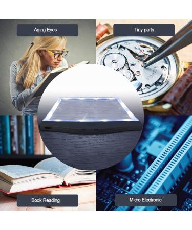4X Large Ultra Bright LED Page Magnifier - Handheld Magnifier for Reading Seniors and Low Eyesight Person for Reading Small Fonts & Low Vision Seniors (Black) - Buy Online on SooperMarket.com