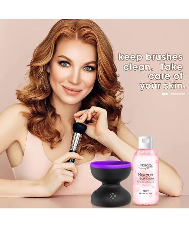 Electric Makeup Brush Cleaner Set - Automatic Spinner, Cleaning Mat - Christmas Gift for Her - Purple - Buy Online on SooperMarket.com