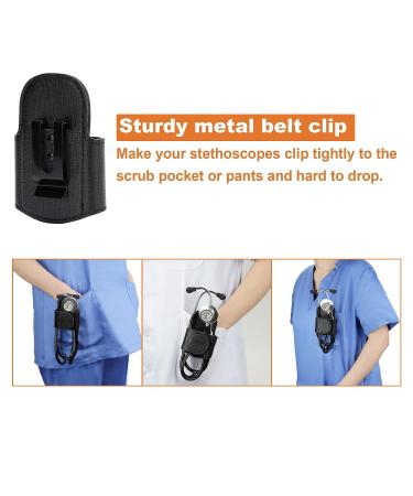 Premium Genuine Leather Stethoscope Holder Clip - Universal Fit for ADC MDF Littmann & More - Perfect for Physicians Nurses EMTs & Medical Students - Buy Online on SooperMarket.com