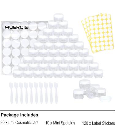 100 Pieces 5ml Mini Clear Cosmetic Bottles - Empty Trial Containers for Lip Balm & Lotion - Transparent Cremeglas with Screw Cap - Ideal for eCommerce - Buy Online on SooperMarket.com