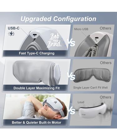 BOB AND BRAD Eye Massager with Heat - Upgrade Smart Eye Mask for Migraines & Relaxation | Rechargeable, White Noise Music, Improve Sleep | Gifts for Women, Men - Buy Online on SooperMarket.com