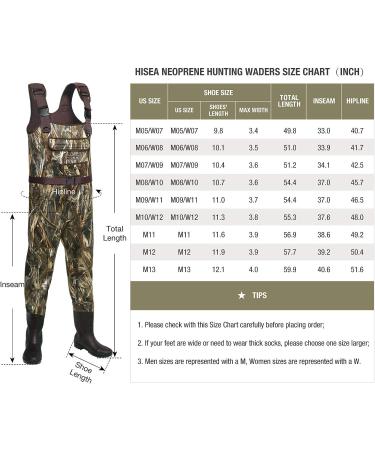 HISEA Neoprene Chest Waders with Boots - Truetimber Drt Camo, Size 11 | Men's Duck Hunting Waders - Buy Online on SooperMarket.com