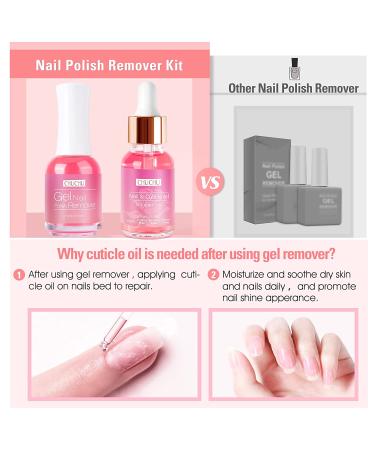 CHUCHU Gel Nail Polish Remover - 15ml with Nail Cuticle Oil for Quick & Easy Removal, Moisturizes & Strengthens Nails - Soothing & Nourishing Formula - Buy Online on SooperMarket.com