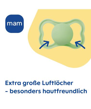 Mam Air Night Silicon Pacifier Set - 2 Tooth-Friendly Baby Pacifiers for 16+ Months | Light & Airy Design with Pacifier Box | Bear & Trees - Buy Online on SooperMarket.com