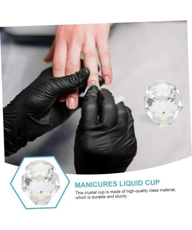 minkissy 2 Pcs Nail Art Crystal Cup Glass Dappen Dish for Acrylic Nails Nail for Acrylic Application Glass Tumbler with Lid Glass Containers for Liquids Nail Tech Bowl White Matte 5.5x5.5cmx2pcs Whitex2pcs - Buy Online on SooperMarket.com