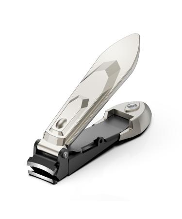 BEZOX Nail Clippers with Catcher Heavy Duty Self-Collecting Nail Cutters with Ergonomic Lever Keep Fingernails and Toenails Impeccably Manicured Champagne