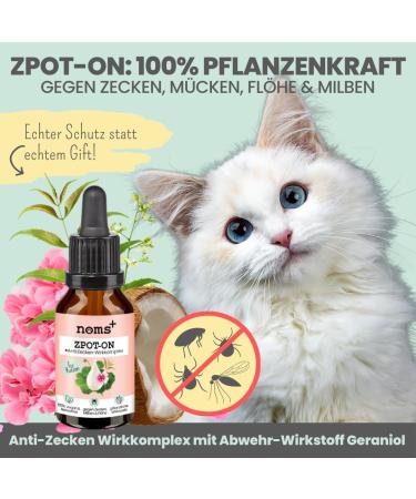 Noms Zpot-On Tick Repellent for Cats | Annual Supply with Natural Ingredients | Effective Against Ticks Mites Fleas & Sand Flies - Buy Online on SooperMarket.com