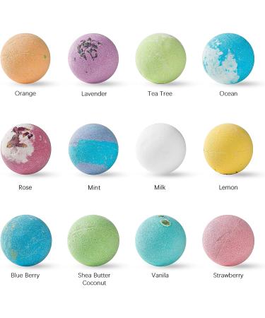 FERYES Therapeutic Bath Bomb Gift Set - 12 Fragrances - Handmade, Moisturizing, Natural & Organic - Colorful Bath Accessories - Ideal Gifts for Her - Buy Online on SooperMarket.com