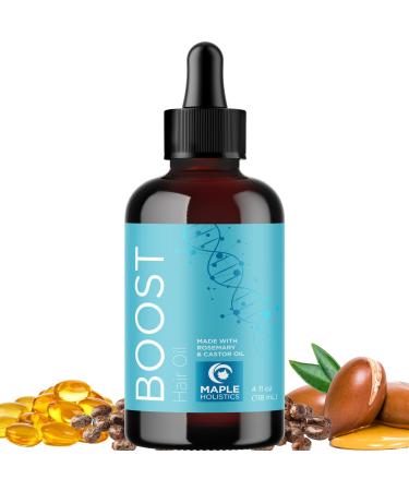 Rosemary Hair Oil for Dry Damaged Hair - Vegan Rosemary and Castor Oil Hair Oil for Dry Hair & Scalp with Thickening Botanical Oils & Extracts for Women and Men with Frizzy Thin or Weak Hair (118mL)