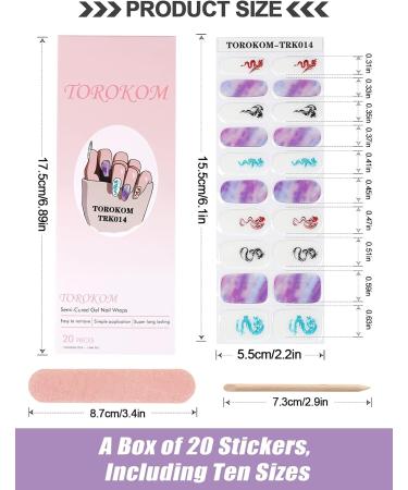 Semi Cured Gel Nail Strips - Purple Long Lasting Waterproof Nail Polish Stickers Set with Cuticle Stick, File, Wipes & Sealing - UV/LED Lamp Required - Buy Online on SooperMarket.com