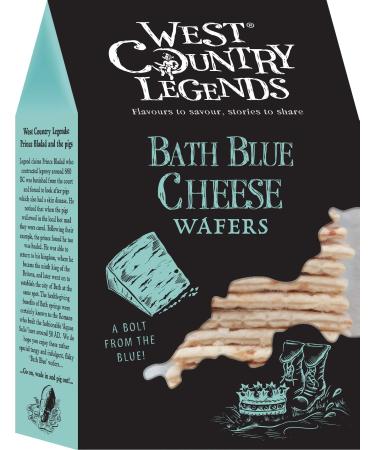 WEST COUNTRY LEGENDS - Bath Blue Cheese Wafers Artisanal Crisp & Savoury Snack Pair with Wine 80g