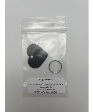 Buy Heart Pet Aluminum for Dogs & Cats - Engraving Colors & Fastening Ring - Light & Robust (Black) - International Shipping - Buy Online on SooperMarket.com