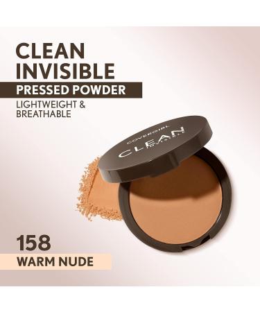 Covergirl Clean Invisible Pressed Powder - Lightweight Vegan Formula in Warm Nude 158 - 0.38oz - Buy Online on SooperMarket.com
