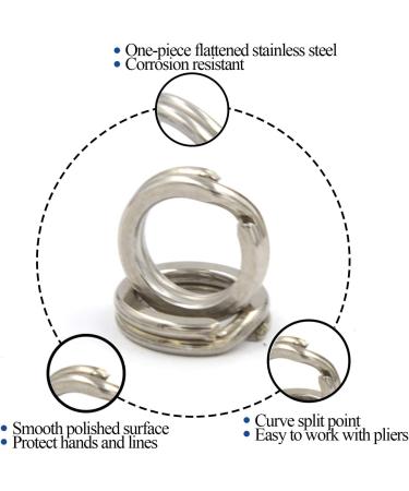 Fishing Stainless Steel Split Rings 201pcs Pack with Plier Set - Saltwater Fishing Plier Tool Kit for Lure Connectors | 5 Sizes | High Tensile Force - Buy Online on SooperMarket.com