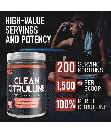 VNDL Clean Citrulline - 100% Pure L-Citrulline Pre Workout Powder to Promote Nitric Oxide Production - Unflavoured 200 Servings (300g) Clean Citrulline Powder (300g) - Buy Online on SooperMarket.com