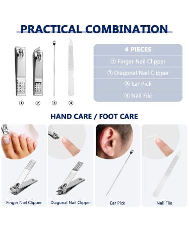 24-Piece Stainless Steel Manicure Set with Travel Case - Professional Nail Clippers & Pedicure Tools for Men and Women - Black - Buy Online on SooperMarket.com