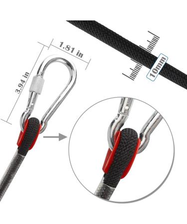 Ginee Black Static Climbing Rope 10mm Diameter - 50FT Length | Durable and Strong Rope for Climbing and Outdoor Adventures - Buy Online on SooperMarket.com