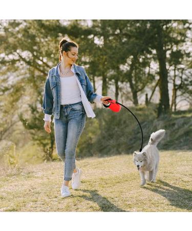 Etaccu Rollerin Retractable Dog Leash - 5m One-Button Block Reflective Non-Slip Handle for Small/Medium Dogs up to 20kg - Red - Buy Online on SooperMarket.com