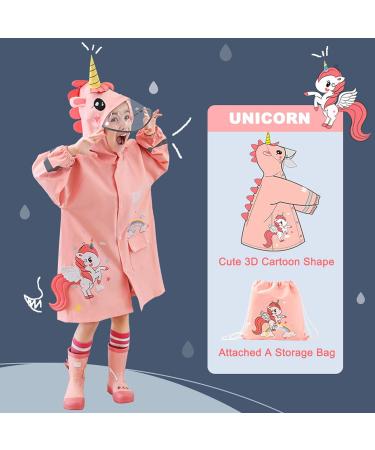 Kids Unicorn Raincoat | Waterproof Rainsuit for Boys & Girls | Toddler Poncho | 3D Cartoon Design | Size S/80-95 CM - Buy Online on SooperMarket.com