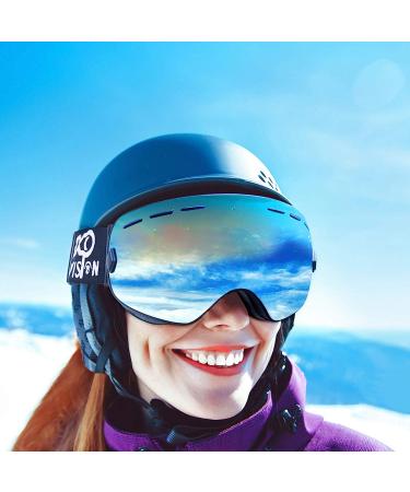 EXP VISION Snowboard Ski Goggles - Anti Fog OTG Winter Snow Goggles Blue - Buy Online on SooperMarket.com