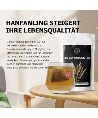 Hempfangling Gersten-Oolong Tea | Natural Herbal Blend for Mind Revitalization Fear Relief Blood Sugar Regulation & Cholesterol Lowering | 20 Tea Bags - Buy Online on SooperMarket.com