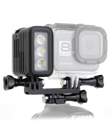 GEPULY Diving Light Multi-Purpose Dimmable Waterproof LED Video Light Fill Night Light for GoPro Hero 11/10/9/8/7/6/5/4/3/2/Session/Fusion/Max/DJI OSMO Action Camera - Aluminum Shell 164ft Waterproof