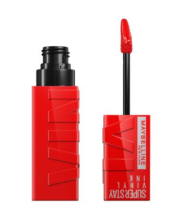 Maybelline Super Stay Vinyl Ink Longwear No-Budge Liquid Lipcolor Makeup Highly Pigmented Color and Instant Shine Red-Hot Fire Engine Red Lipstick 0.14 fl oz 1 Count 1 COUNT RED-HOT