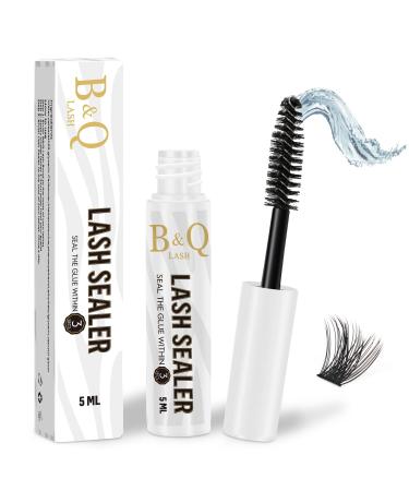 Lash Sealant 5ML Clear Mascara B&Q Lash Sealer for Cluster Lashes Overnighter Lash Extension Sealant Healthy Lash Overnight Sealer Longer Life Coating Lash Seal (Clear 5ml) 5 ML Seal-Clear