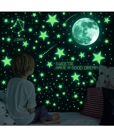 ECHOCUBE Glow in the Dark Wall Stickers Set - 637pcs Stars, Moon and Dots for Kids Bedroom Decor - Buy Online on SooperMarket.com