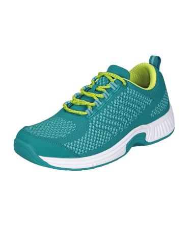 Orthofeet Ideal for Plantar Fasciitis, Foot and Heel Pain Relief. Extended Widths. Orthopedic Walking Shoes Diabetic Bunions - Coral Womens Sneakers 8.5 Turquoise