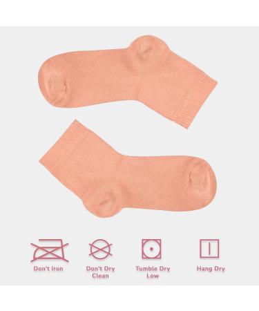 Cosyfeel Women Loose Diabetic Socks | 4-Pack Neuropathy Ankle Socks for Ladies | Super Soft Eco-Friendly Bamboo Material | Durable with Seamless Toe | Multicolour Patterns | 4 Seasons 4-7 SALMON - Buy Online on SooperMarket.com